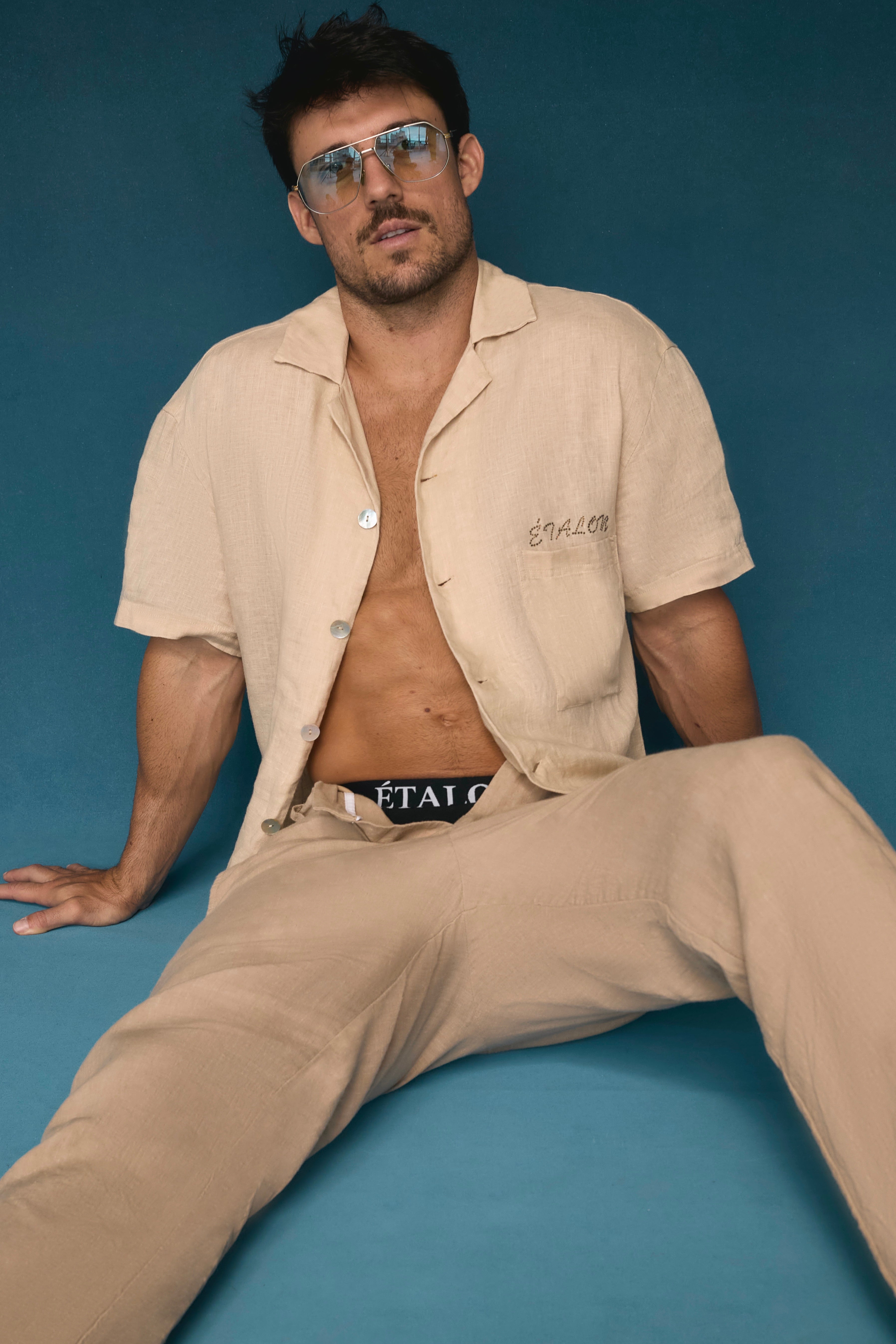 Crystal Palm Tree Linen Shirt