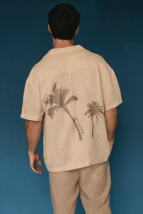 Crystal Palm Tree Linen Shirt