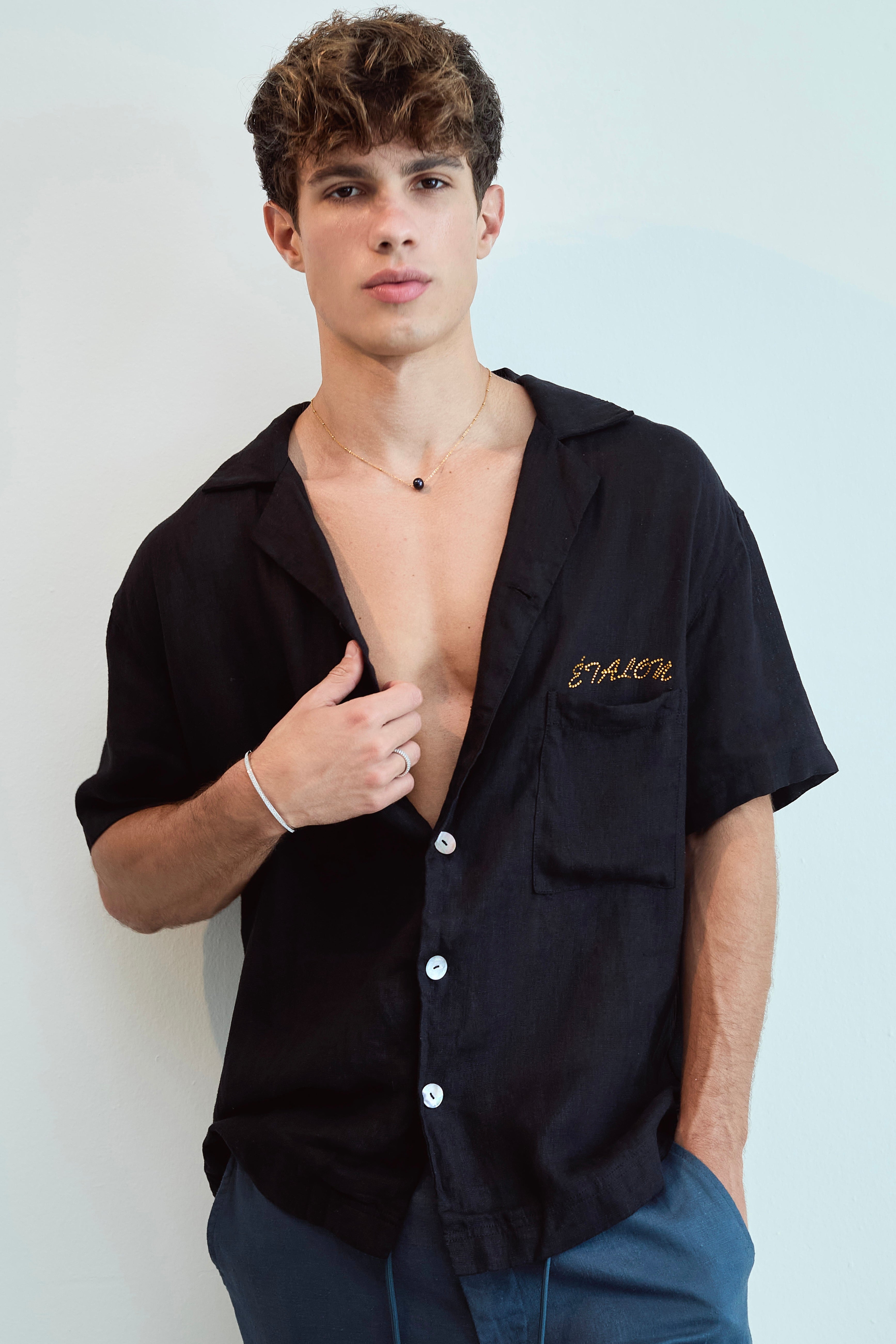 Camisa de lino Crystal Palm Tree 02