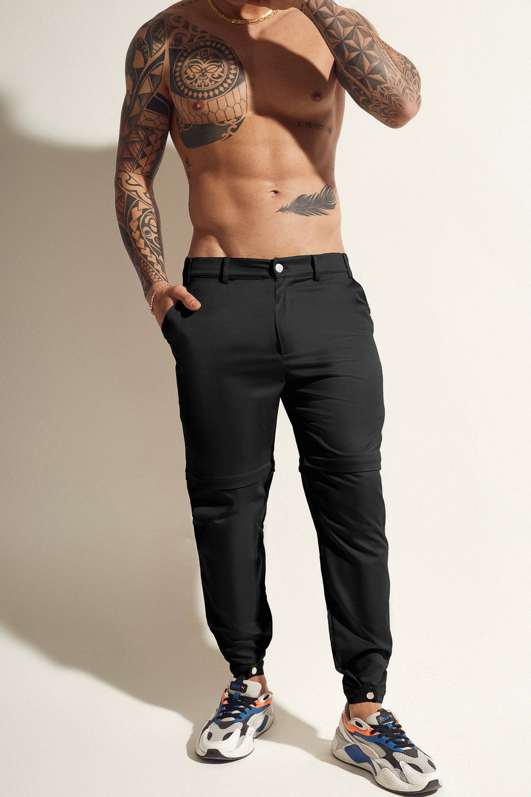 Black Convertible Trouser/ Short