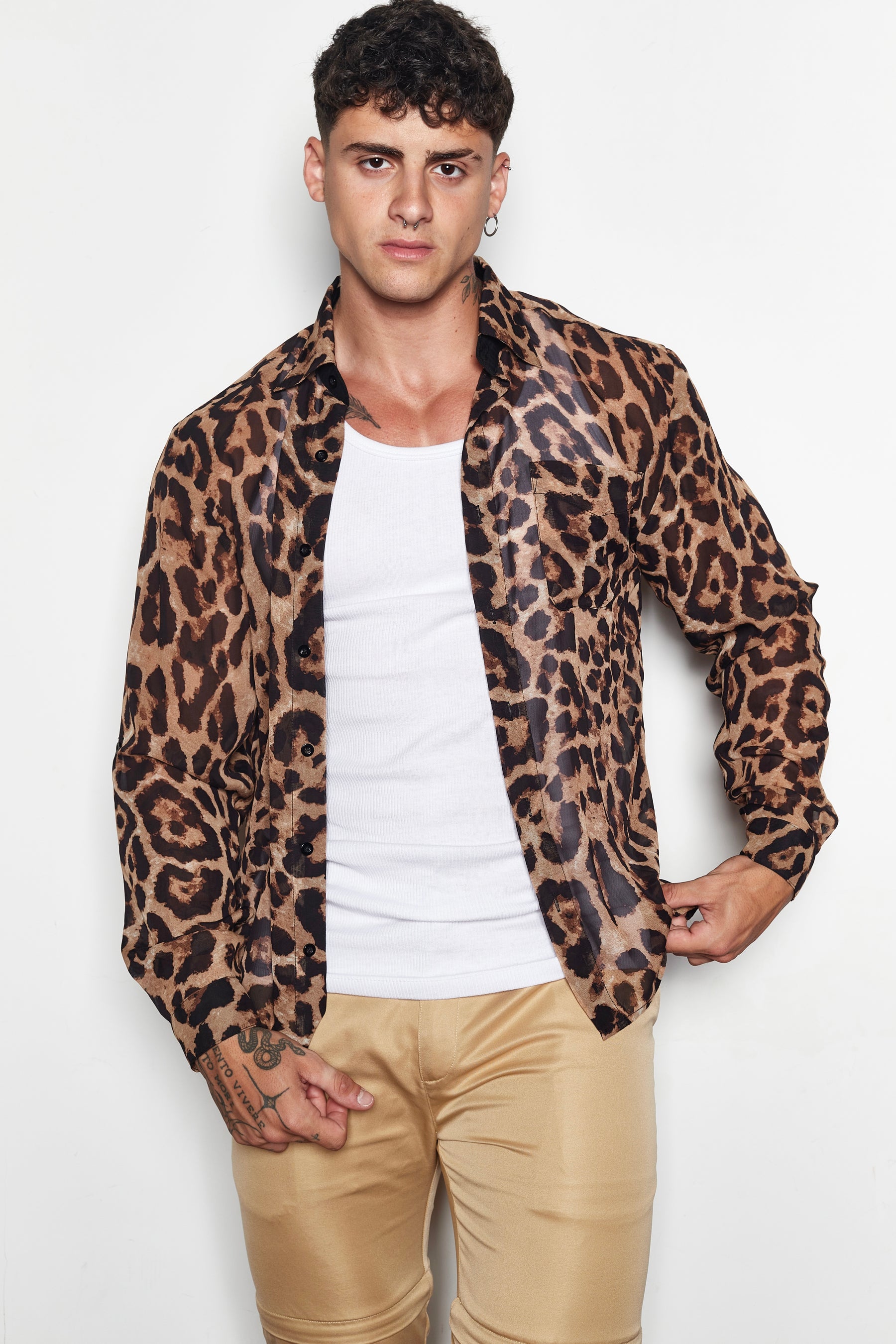 Leopard Print Chiffon Shirt