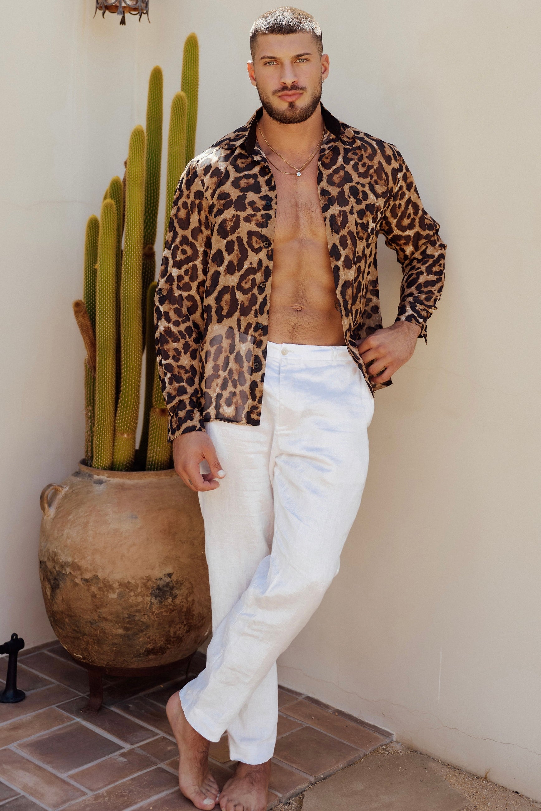 Leopard Print Chiffon Shirt