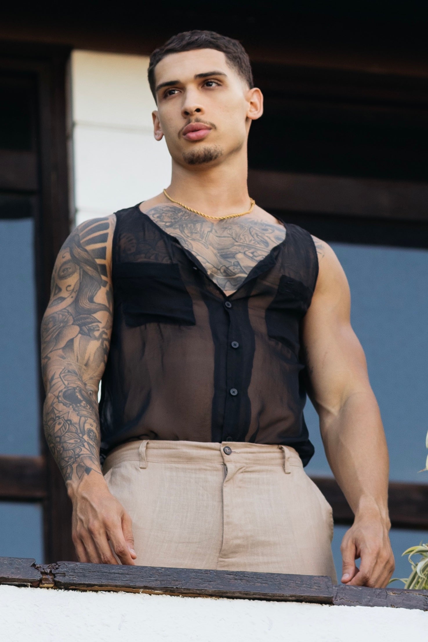 Extra Thin Button Up Tank Top