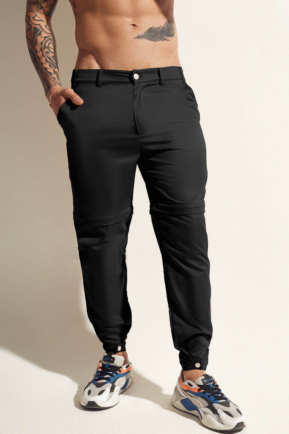 Black Convertible Trouser/ Short